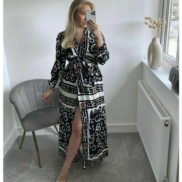 ZARA Printed Wrap Dress Belted New - Picture 11 of 12